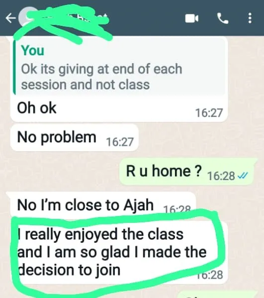 Testimonial from a past participant